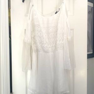 White off shoulder with shoulder strap shirt